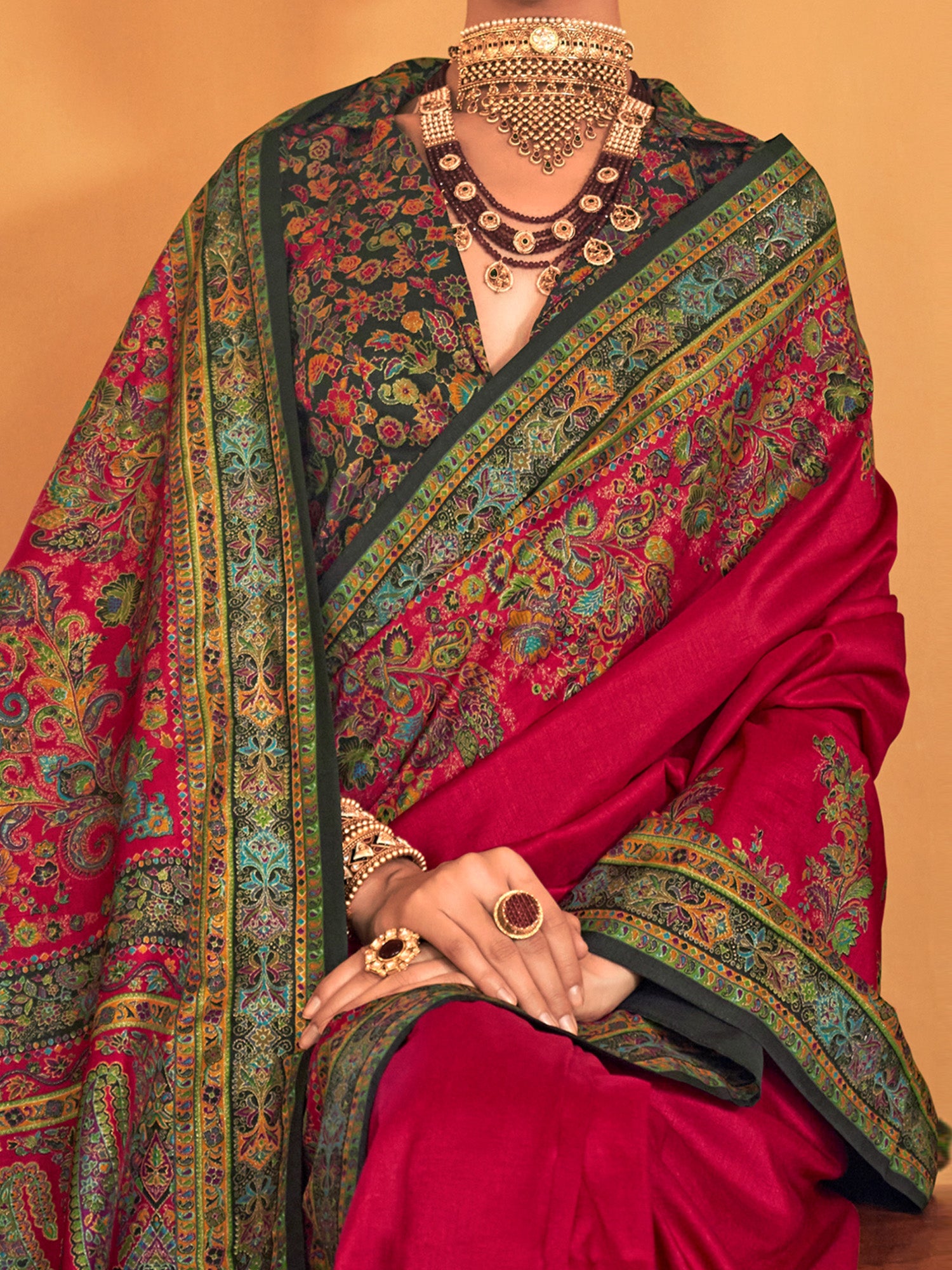 Silk Blend Heritage Banarasi Style Zari Woven Saree - Ressa
