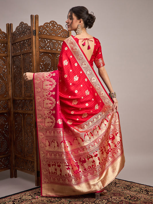 Heritage Maroon Silk Blend Saree