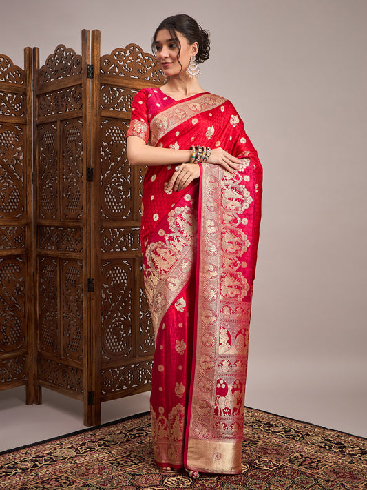 Heritage Maroon Silk Blend Saree