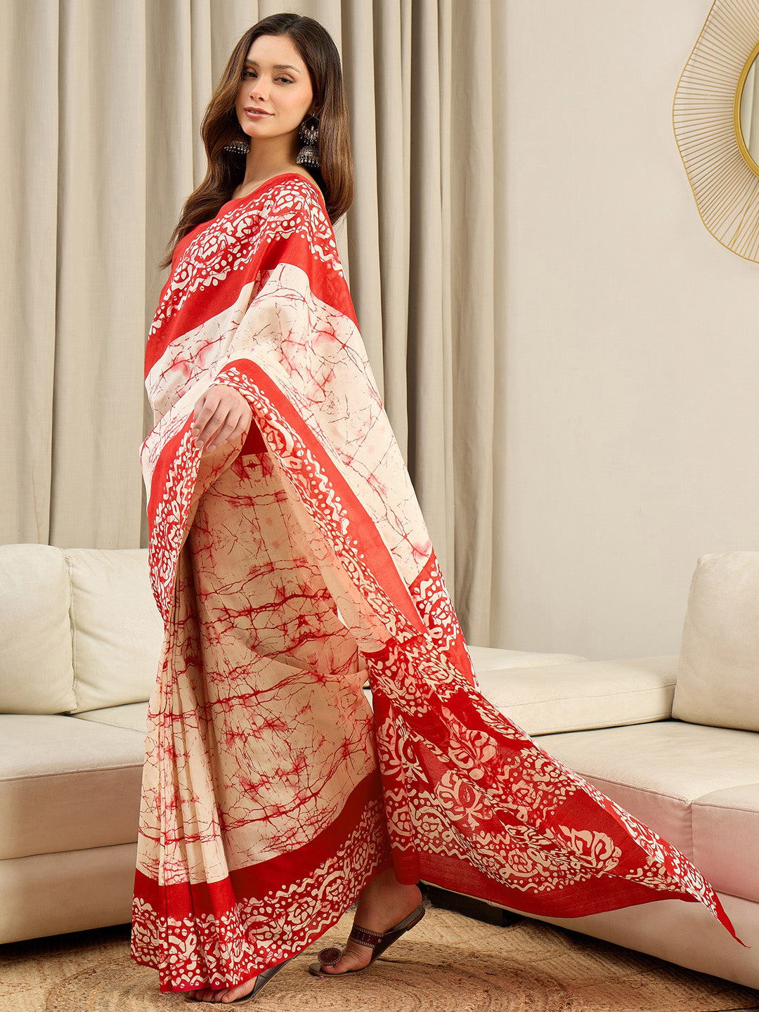 batik print Saree