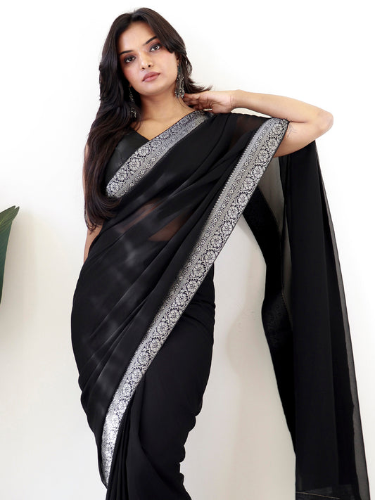 Cream Patola Print Art Silk Saree with Zari Border
