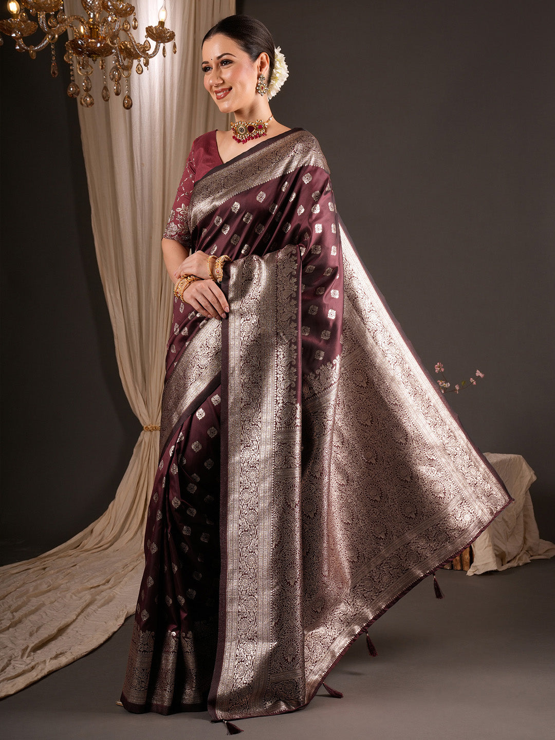 silk blend saree
maroon colour saree
