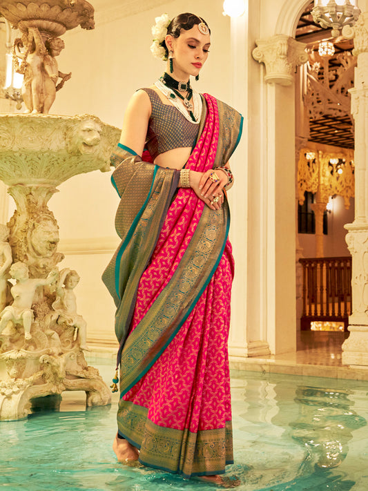 Silk Blend Heritage Banarasi Style Zari Woven
