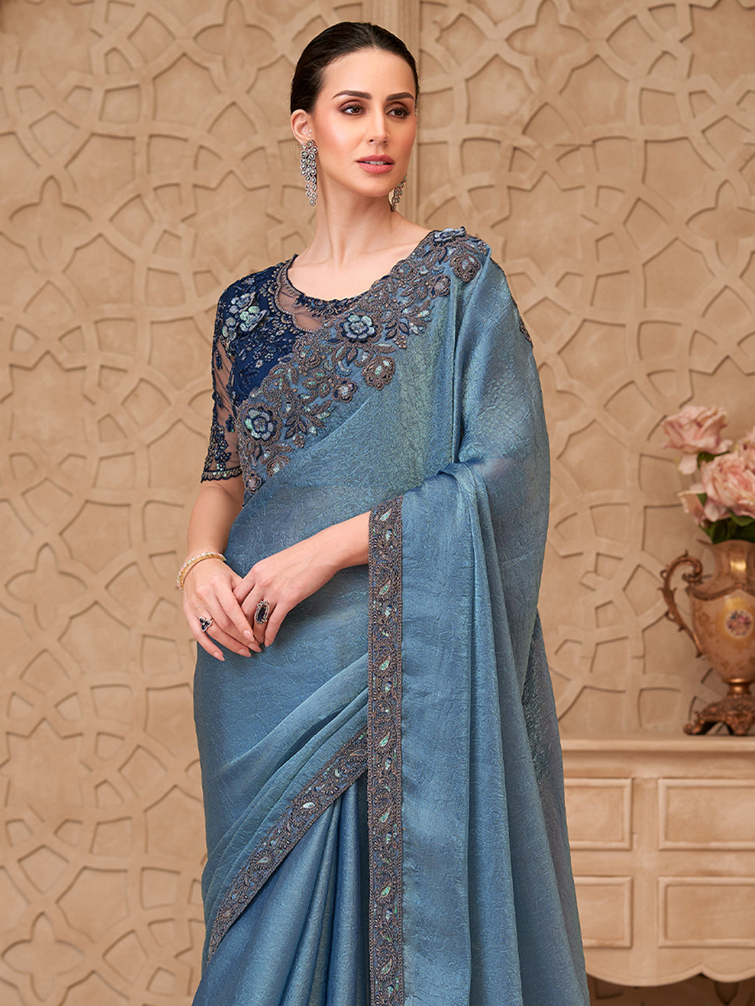 heavy designer party wear saree