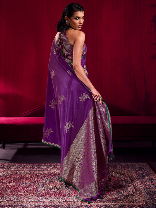 Pastel VoiletTissue Silk Saree with Zari Stripes
