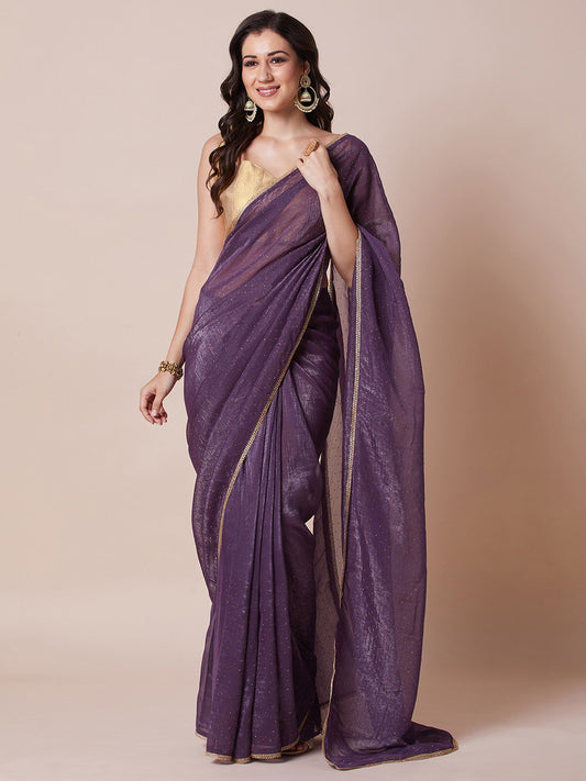 Dusty Purple Chiffon Saree
