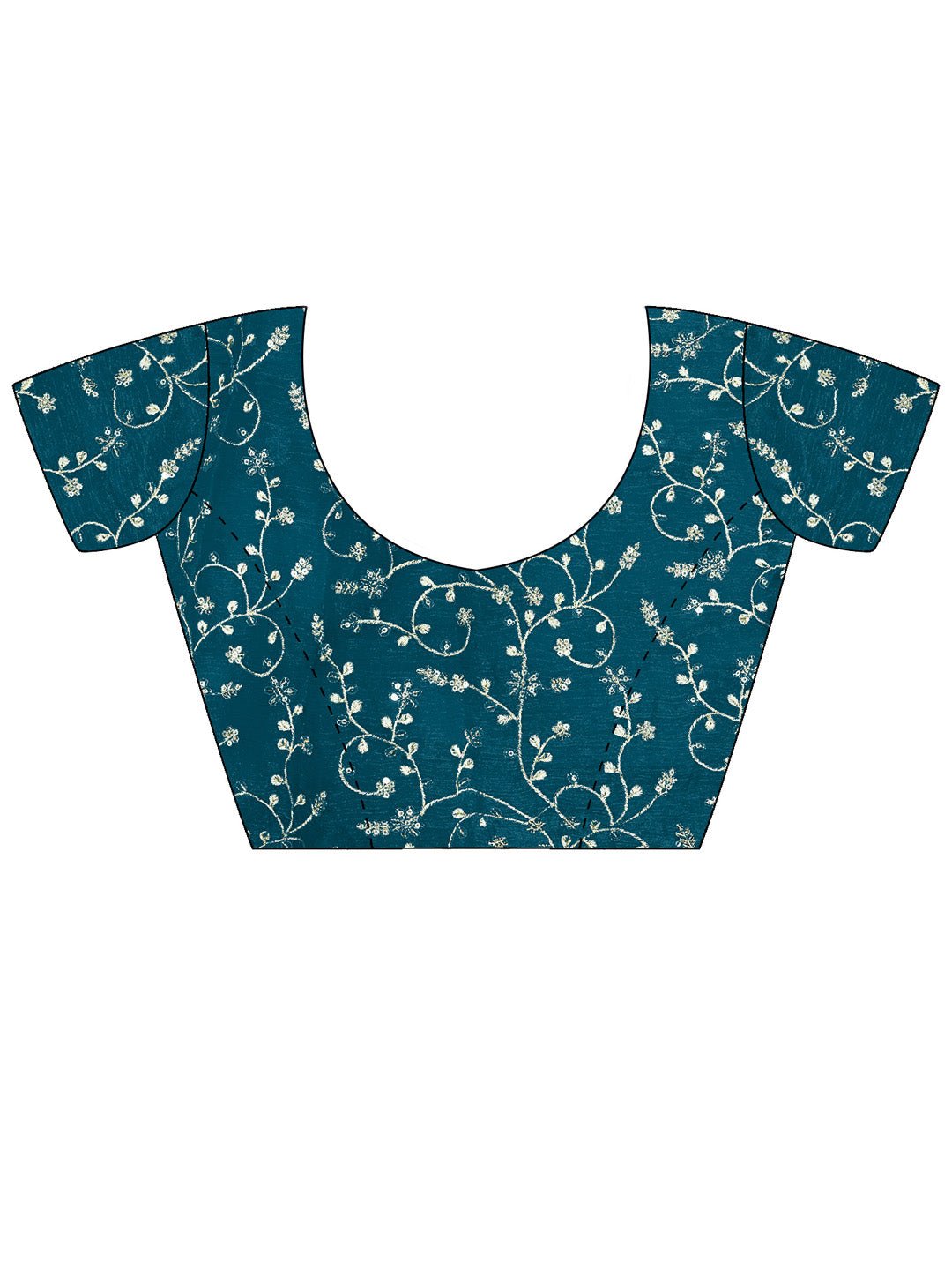 Teal Blue Chiffon Party Wear Saree - Ressa
