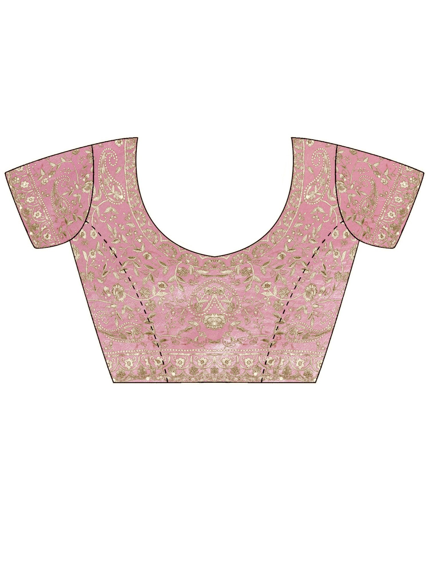 Baby Pink Metallic Tissue Silk SAree - Ressa