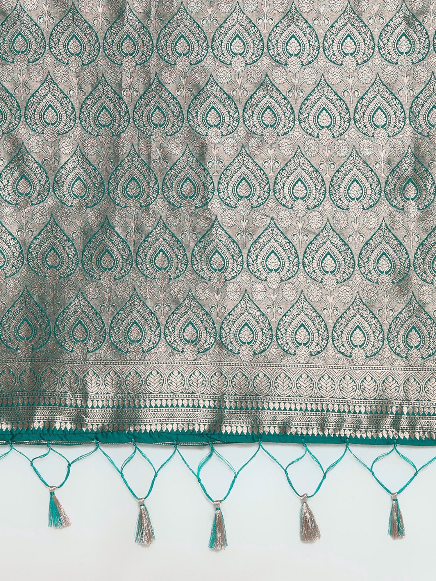 Banarasi Satin Silk Gold Zari Floral Weaving Zari Border Saree - Ressa