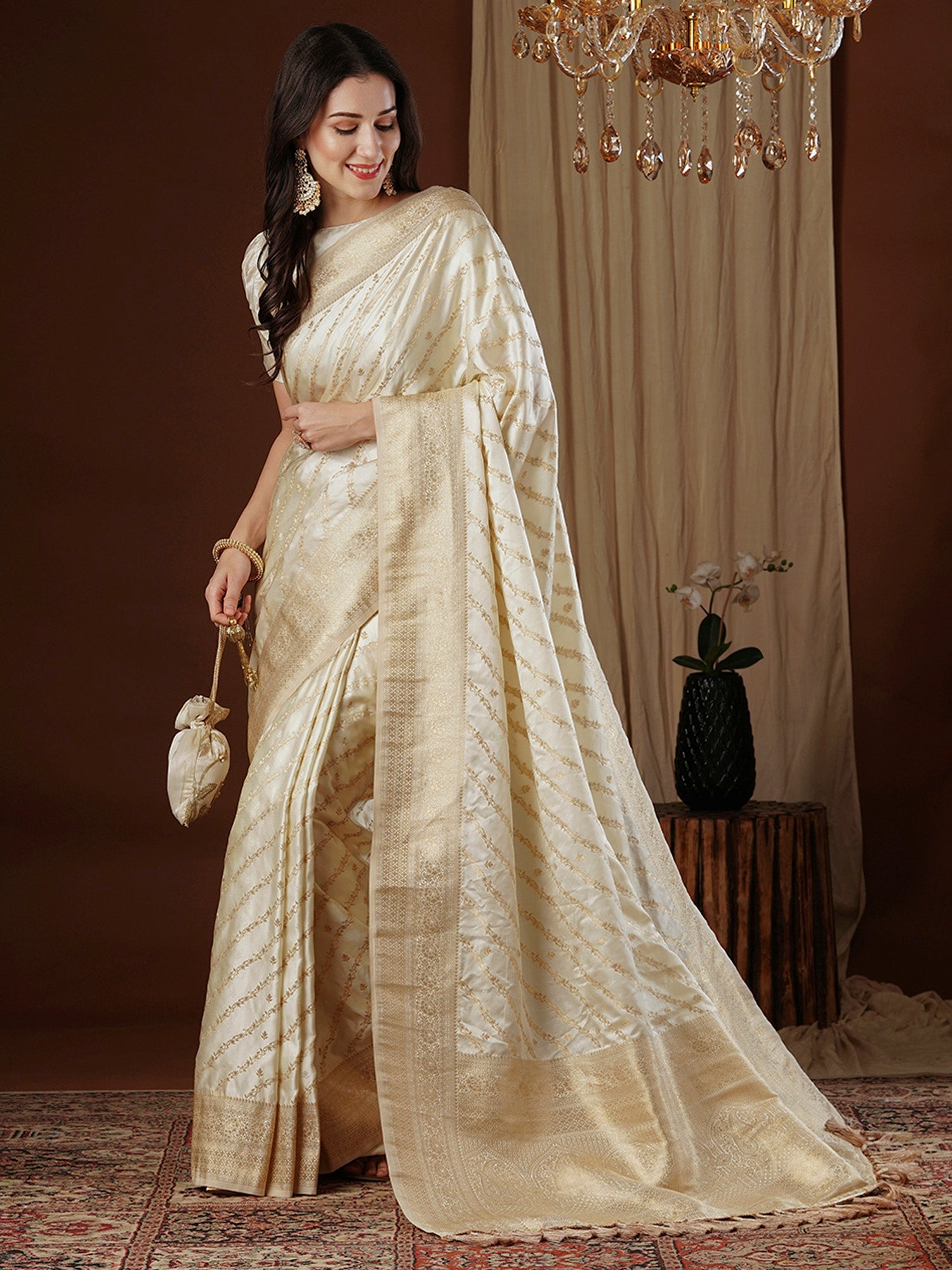 Banarasi Satin SIlk Saree with Jari Border - Ressa