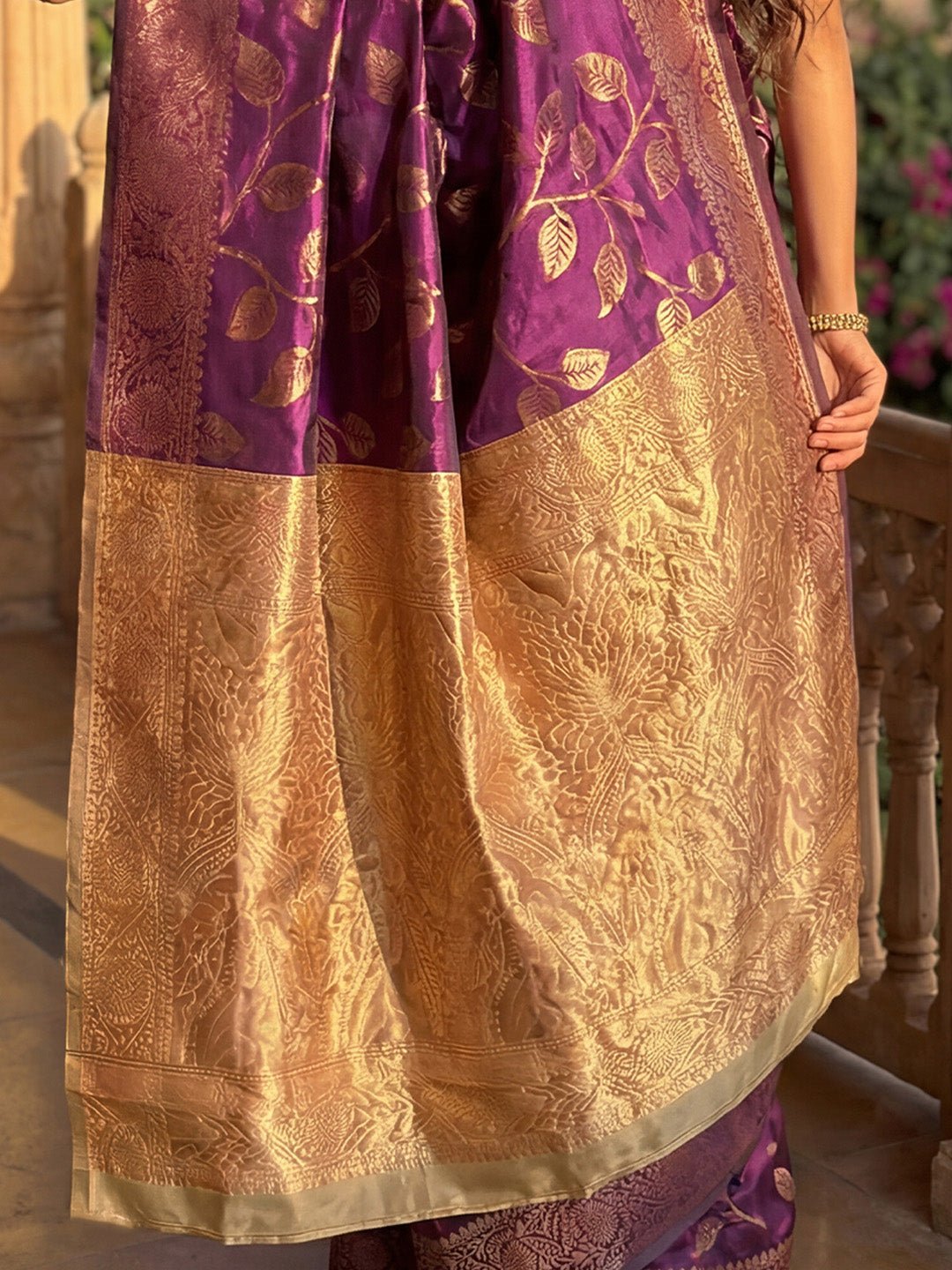 Banarasi Silk Purple Woven Saree - Ressa