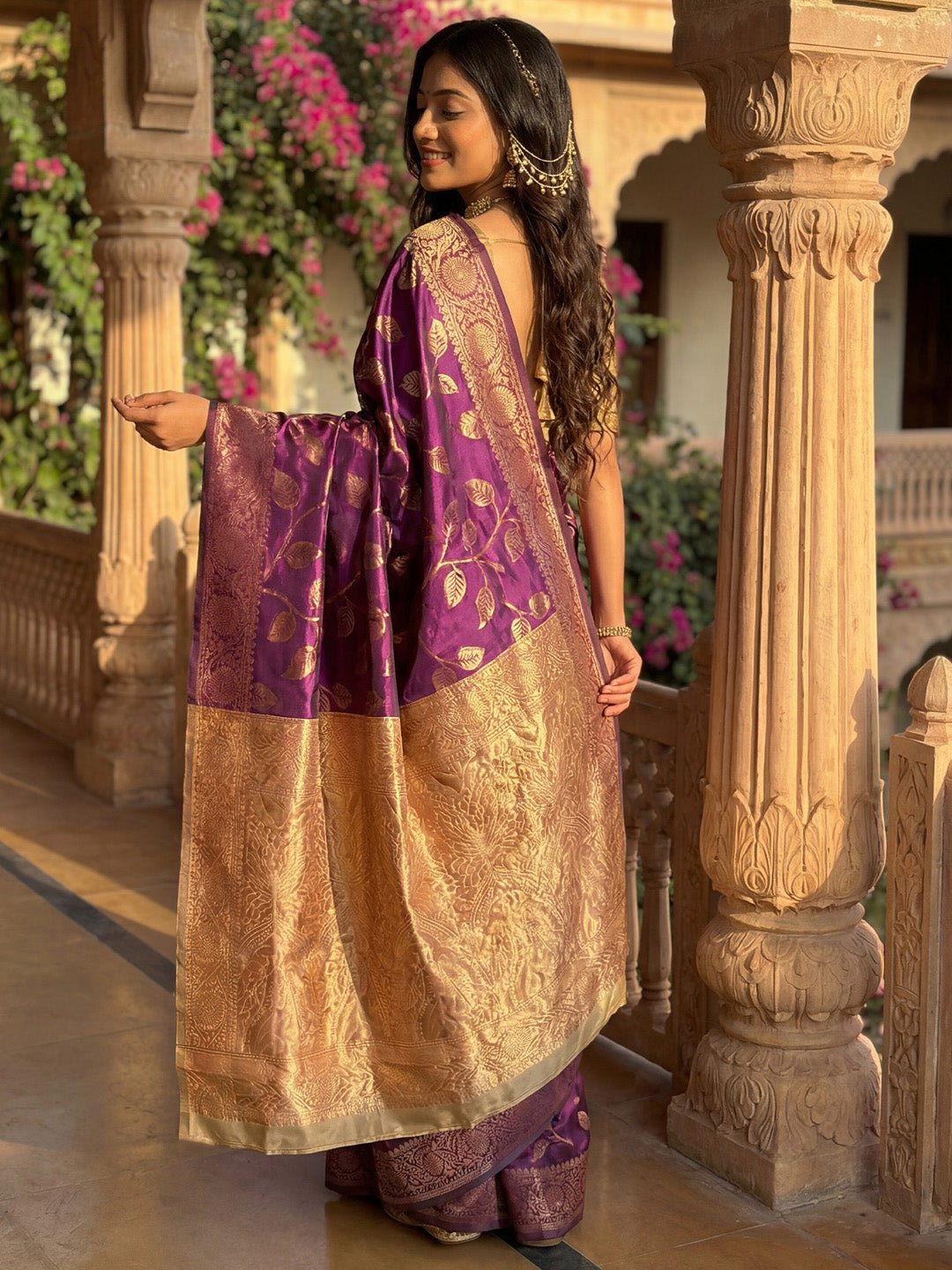 Banarasi Silk Purple Woven Saree - Ressa