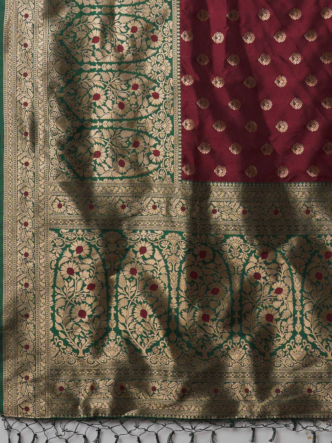 Banarasi Silk Saree with Gold Zari Weave - Ressa