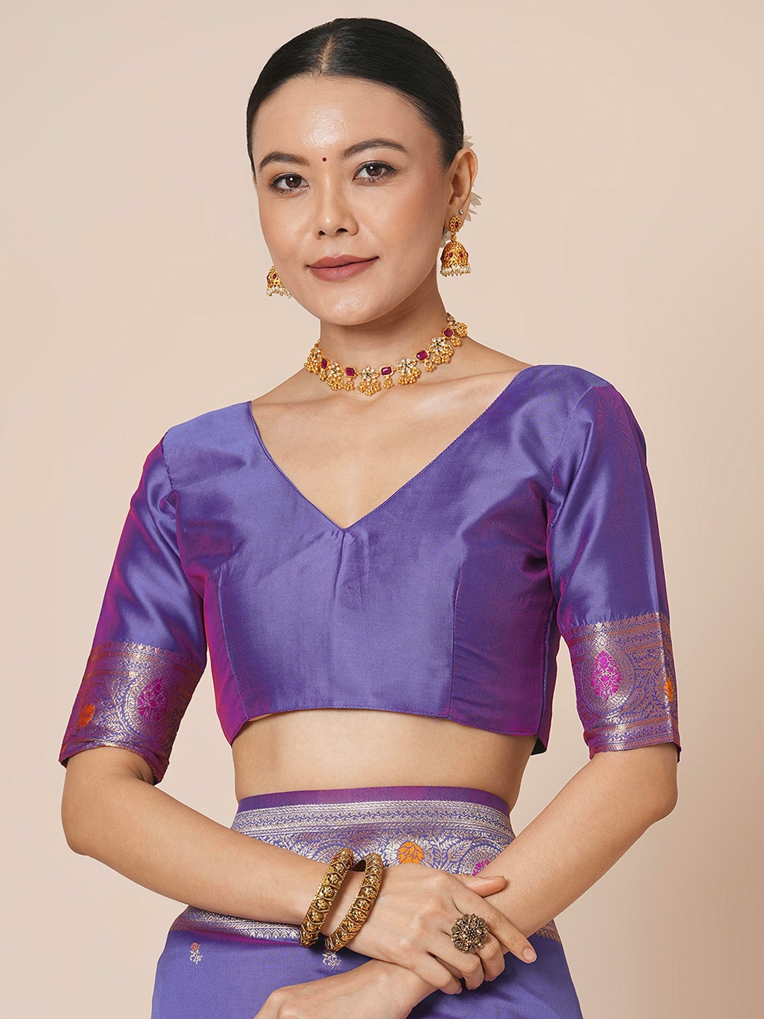 Banarasi Silk Saree with Meenakari Weave - Ressa