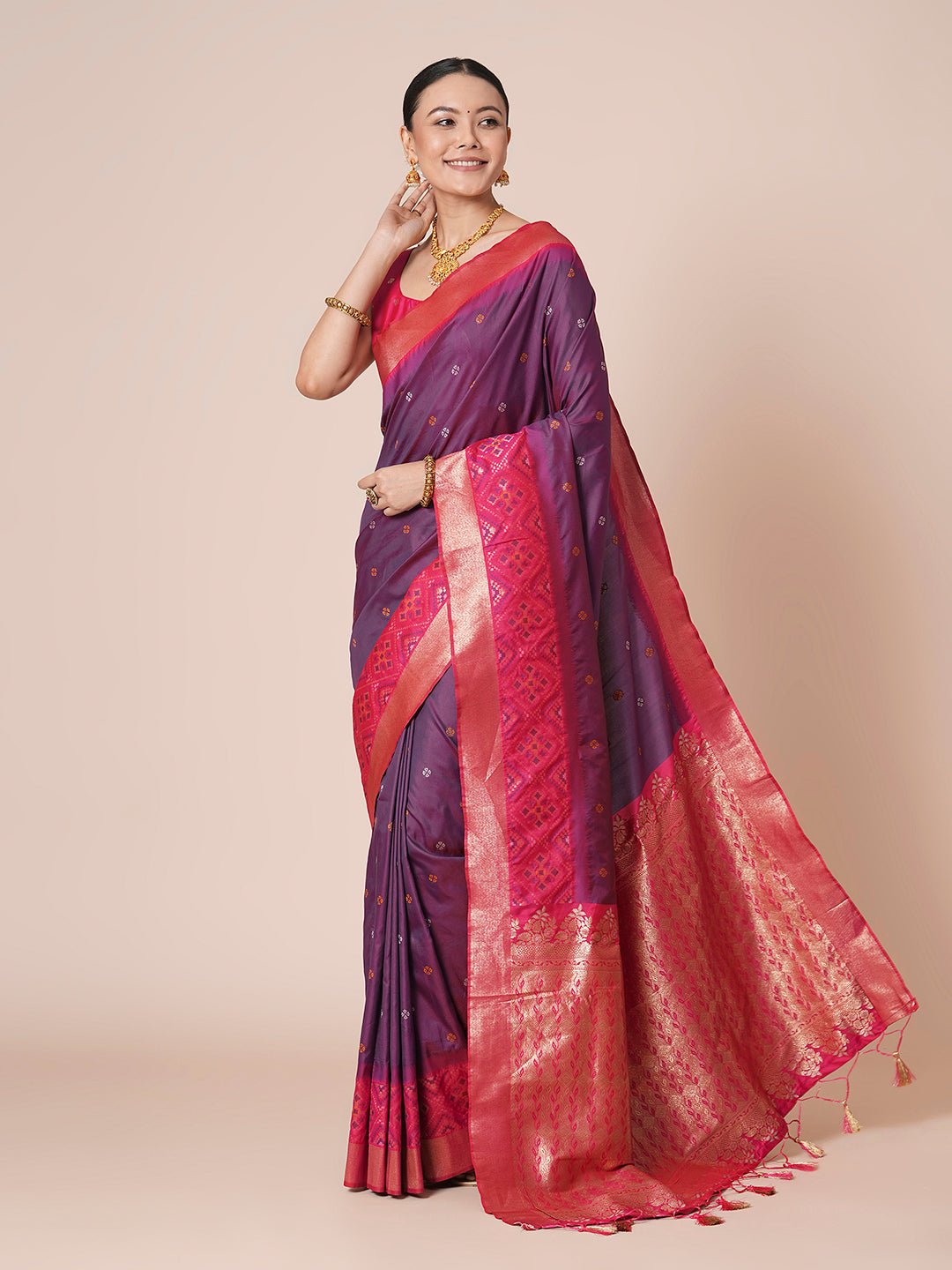Banarasi Silk Saree with Patola Border - Ressa