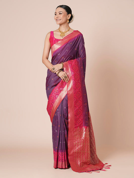 Banarasi Silk Saree with Patola Border - Ressa