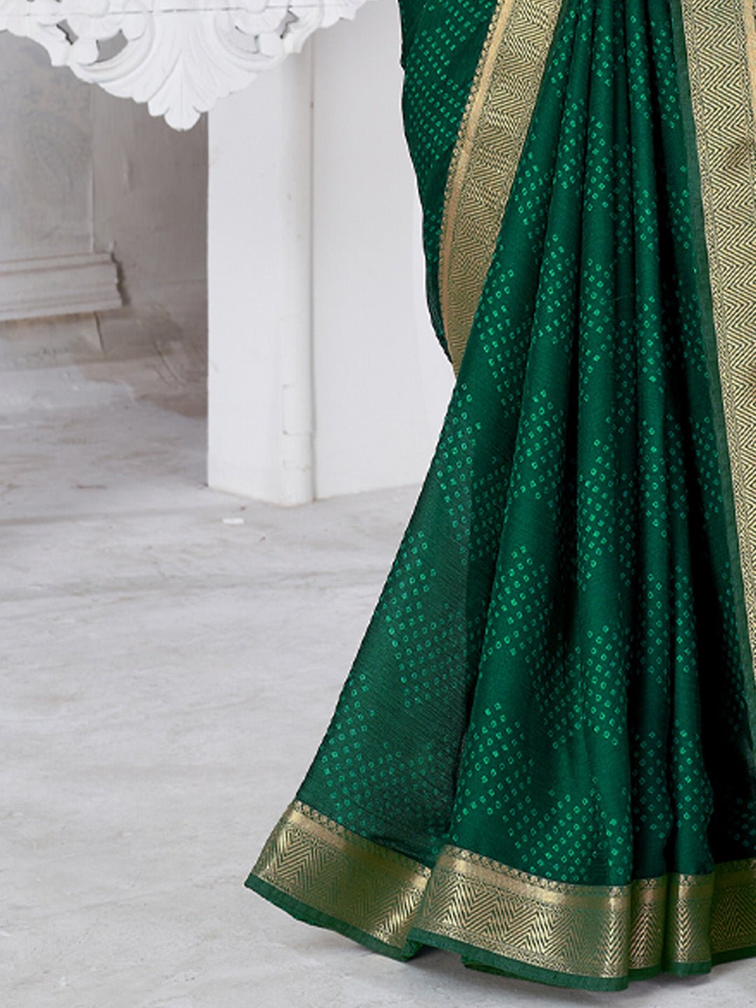 Bandhani Zari Border Georgette Saree - Ressa