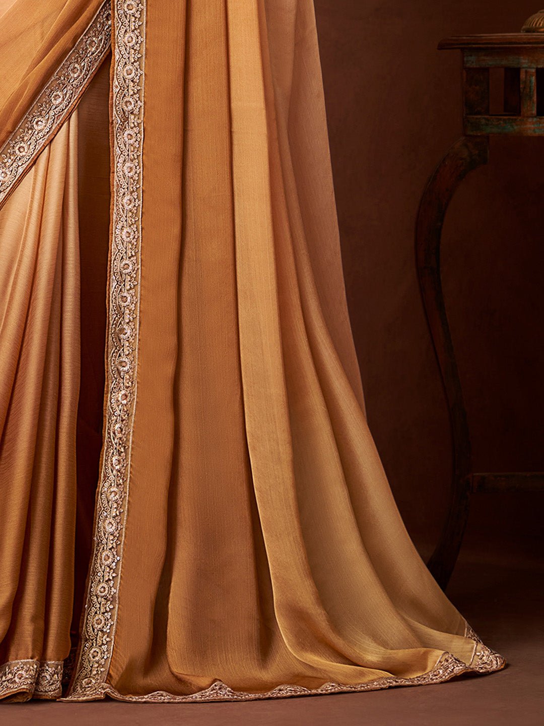 Beige Embellished Party wear Saree - Ressa