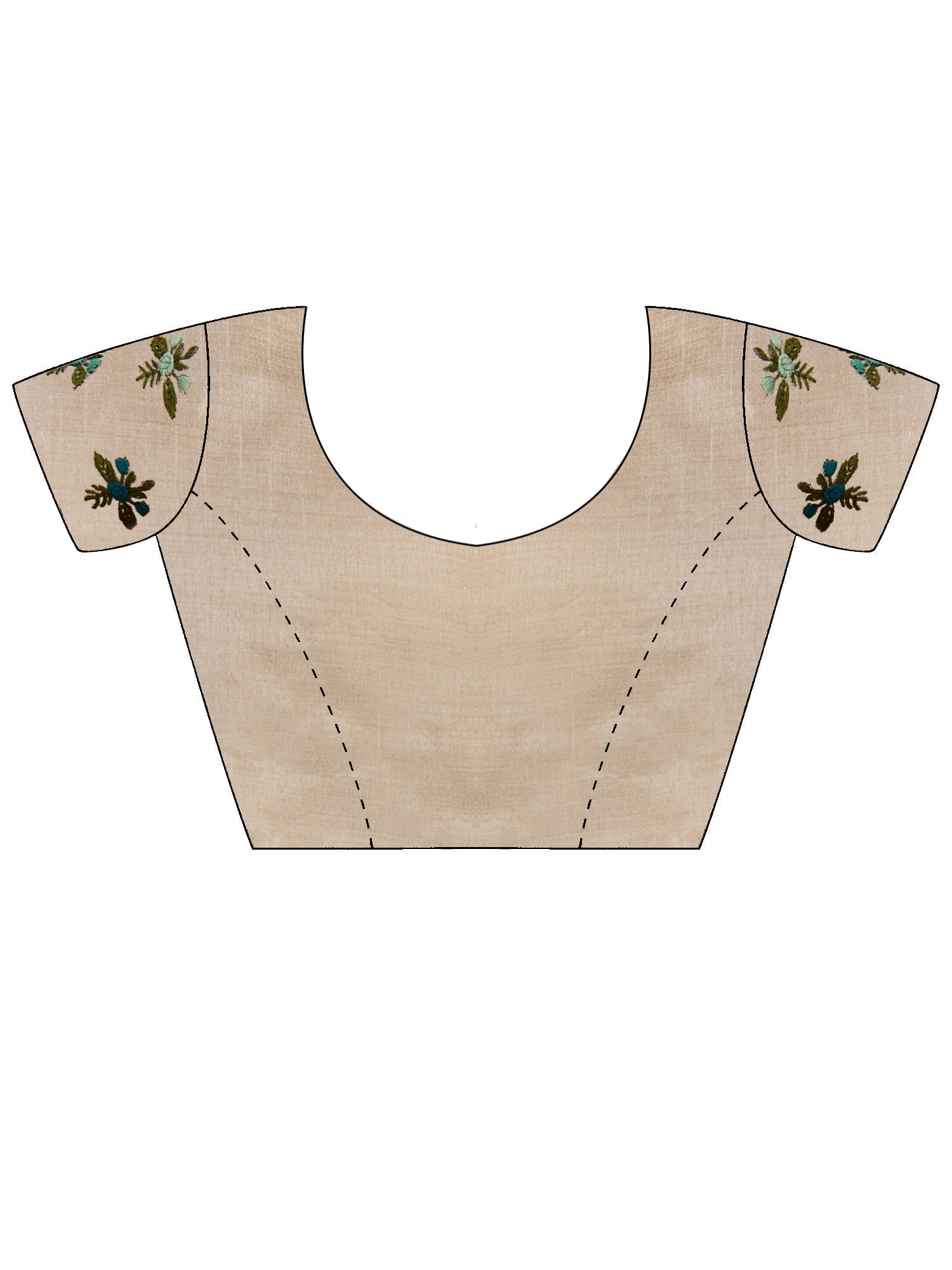Beige Embrodered Saree - Ressa