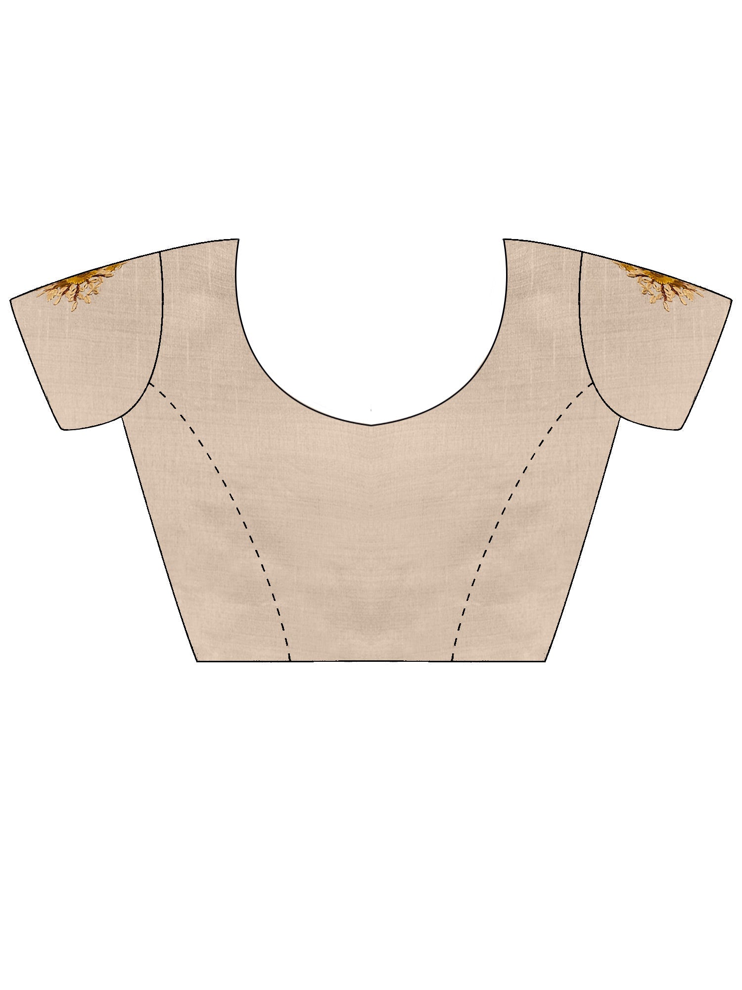 Beige embroidered Silk Saree - Ressa