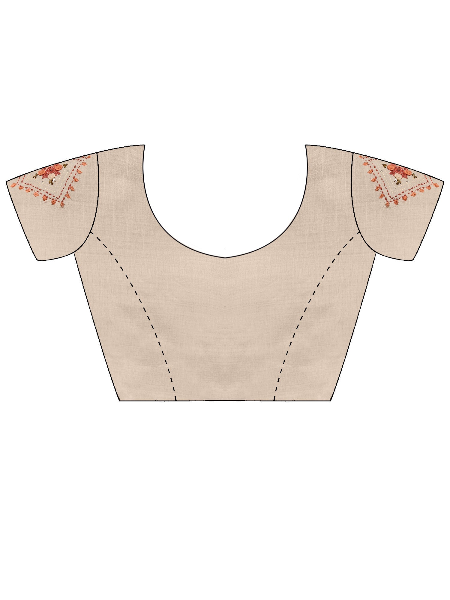 Beige Embroidered Tussar Silk Saree - Ressa