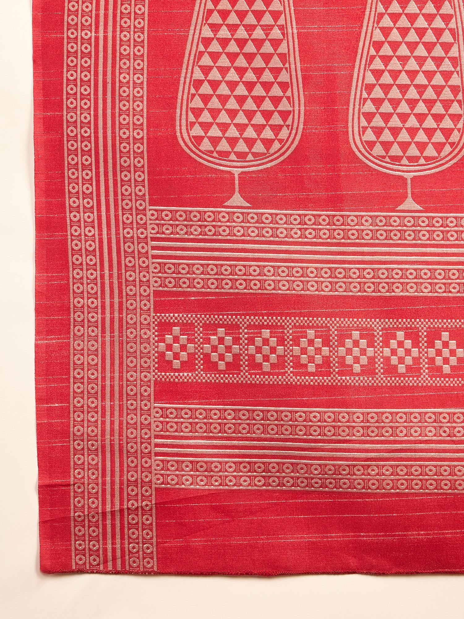 Beige Ikkat Printed Saree - Ressa