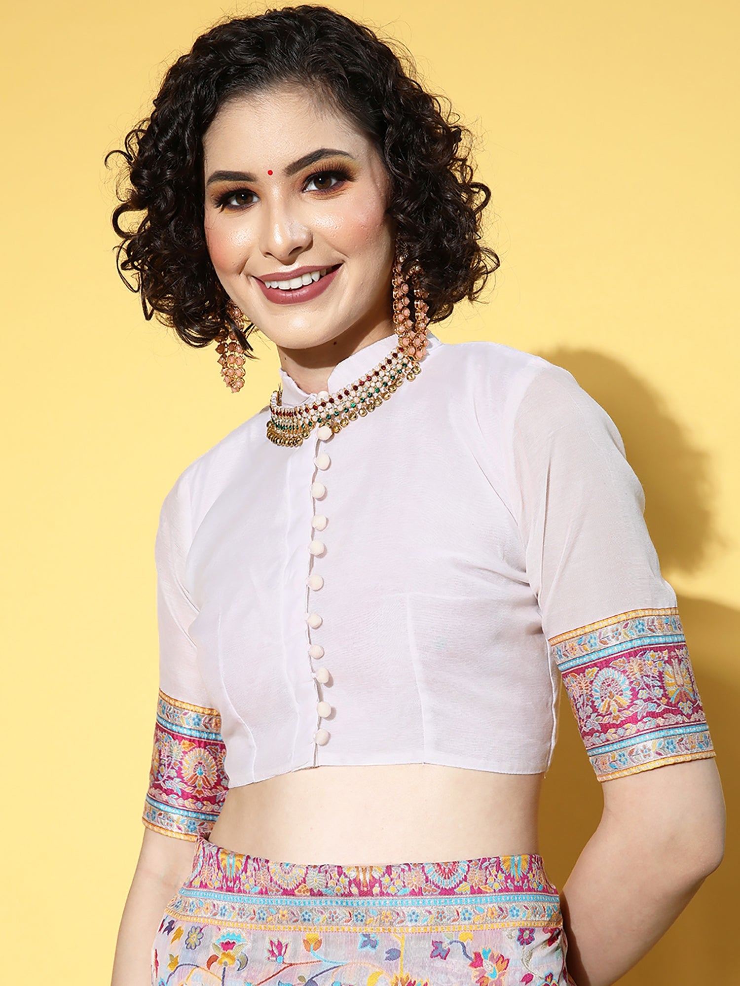 Beige Multicolored Silk Patola Inspired Weaving Zari Border Saree - Ressa