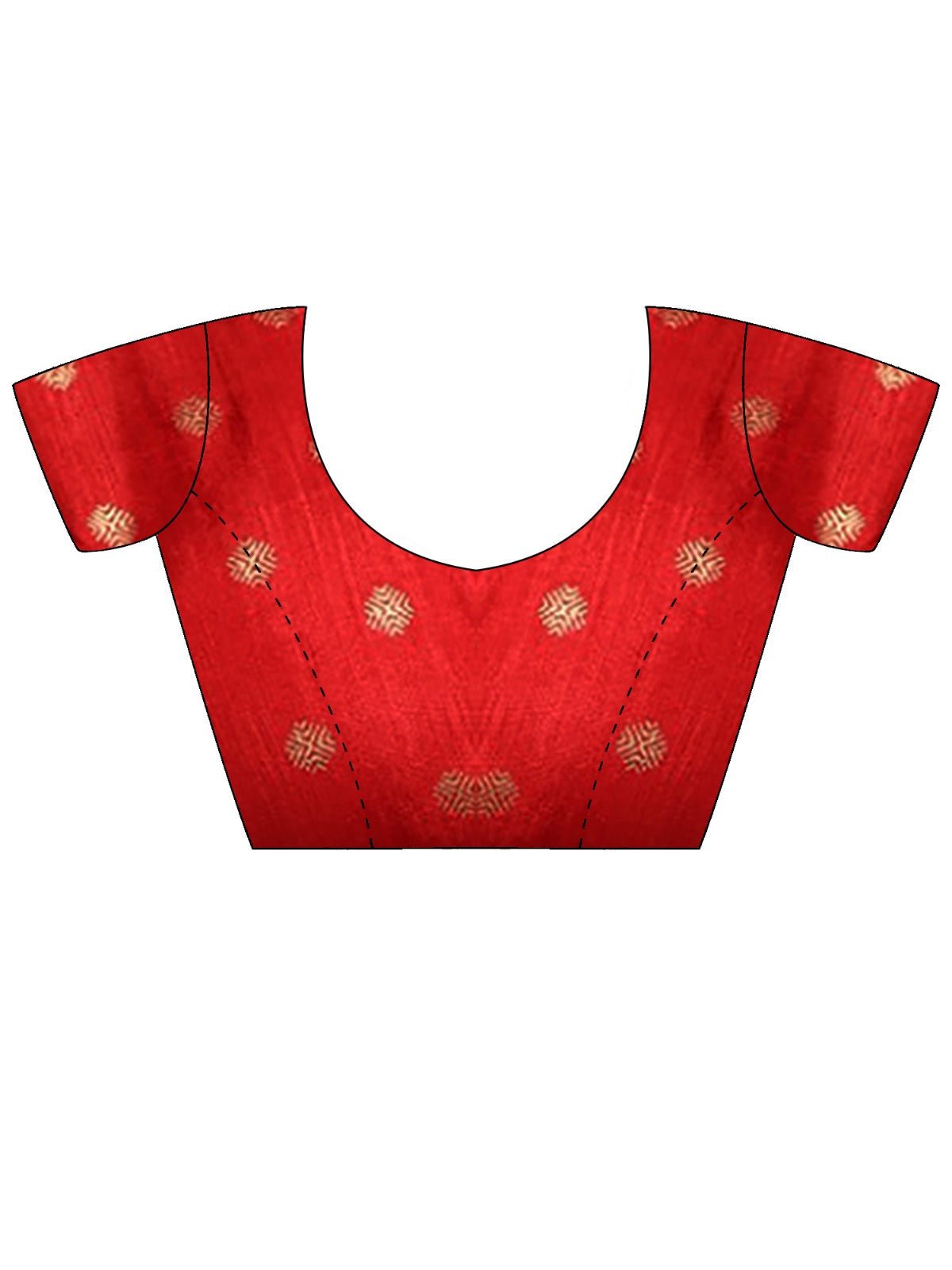 Beige & Red Patola Silk Saree with Blouse - Ressa