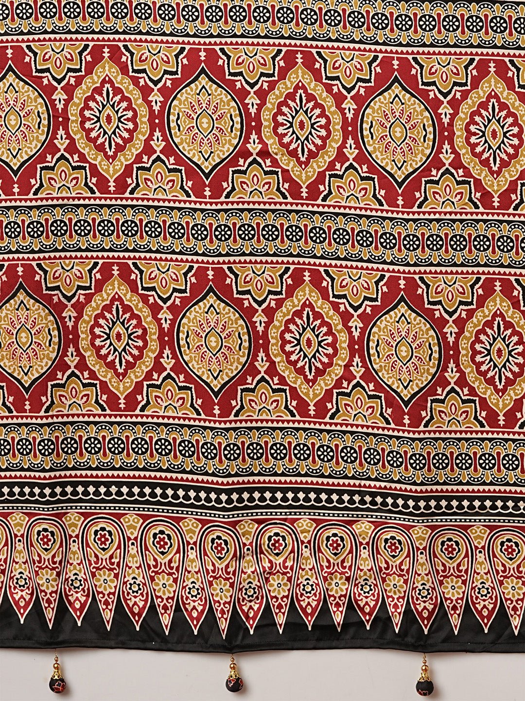 Black Ajrakh Block Printed Saree - Ressa