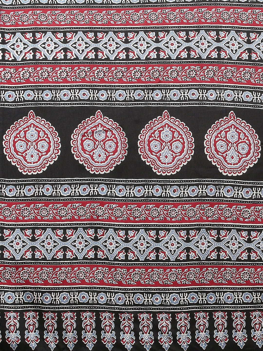Black Bagh Block Print Cotton Saree - Ressa