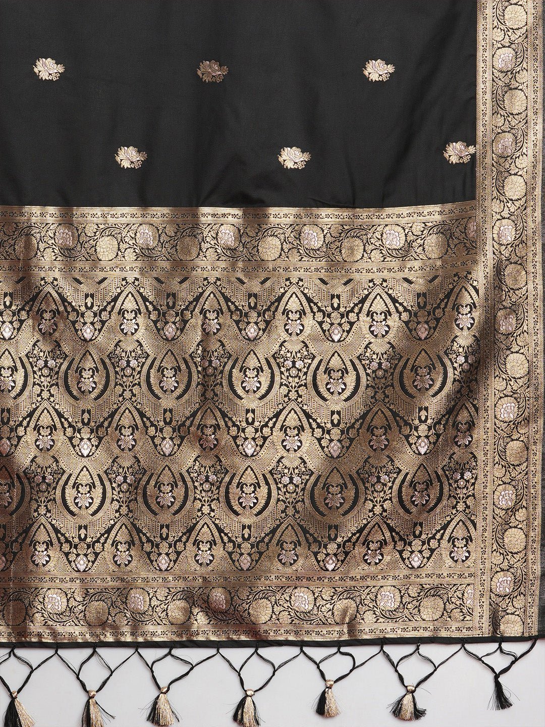 Black Banarasi Silk Saree - Ressa
