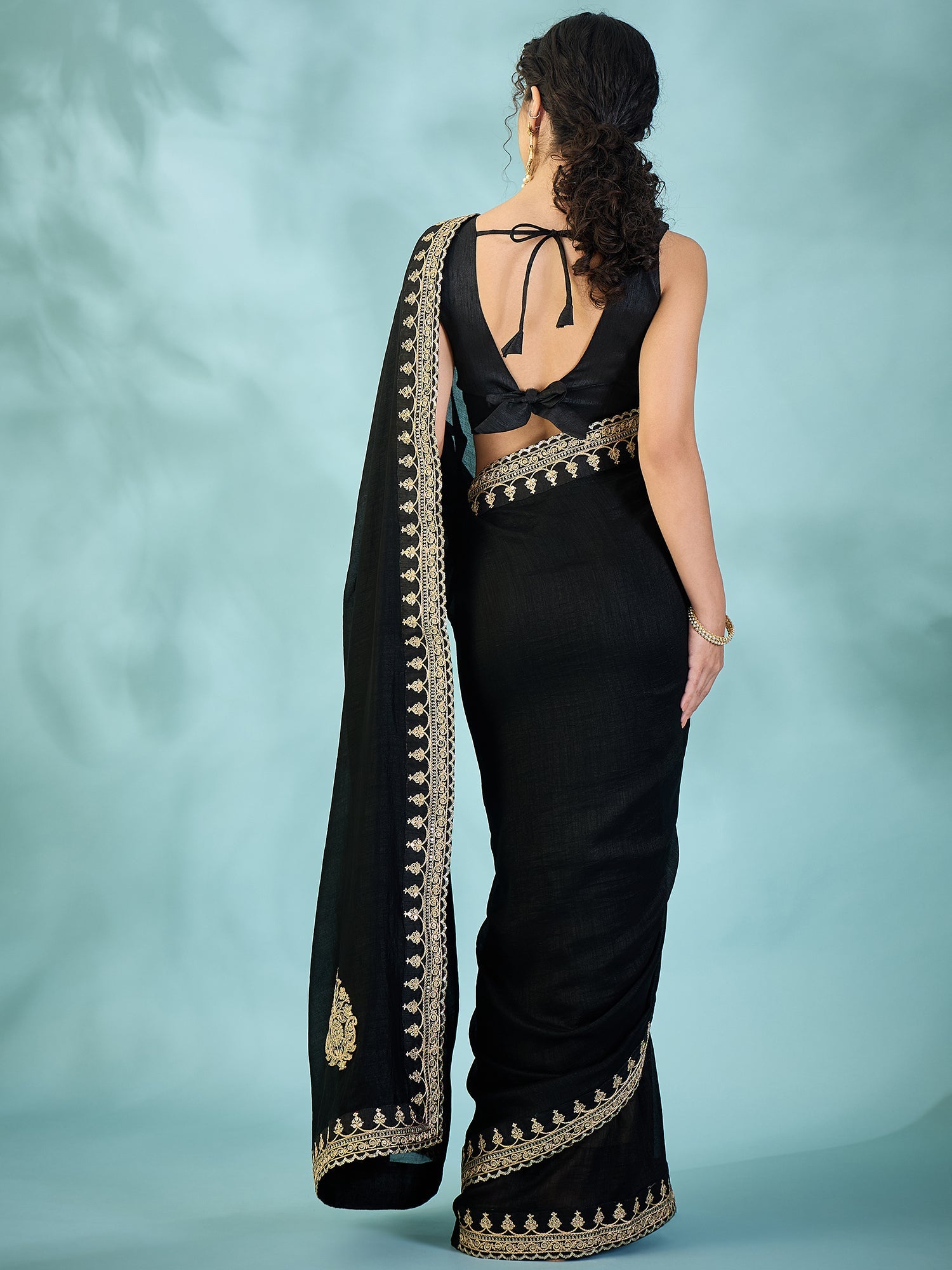 Black Chiffon-Georgette Saree - Ressa