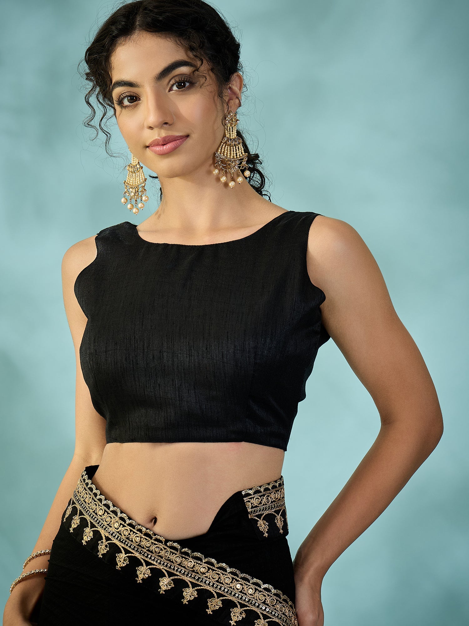 Black Chiffon-Georgette Saree - Ressa