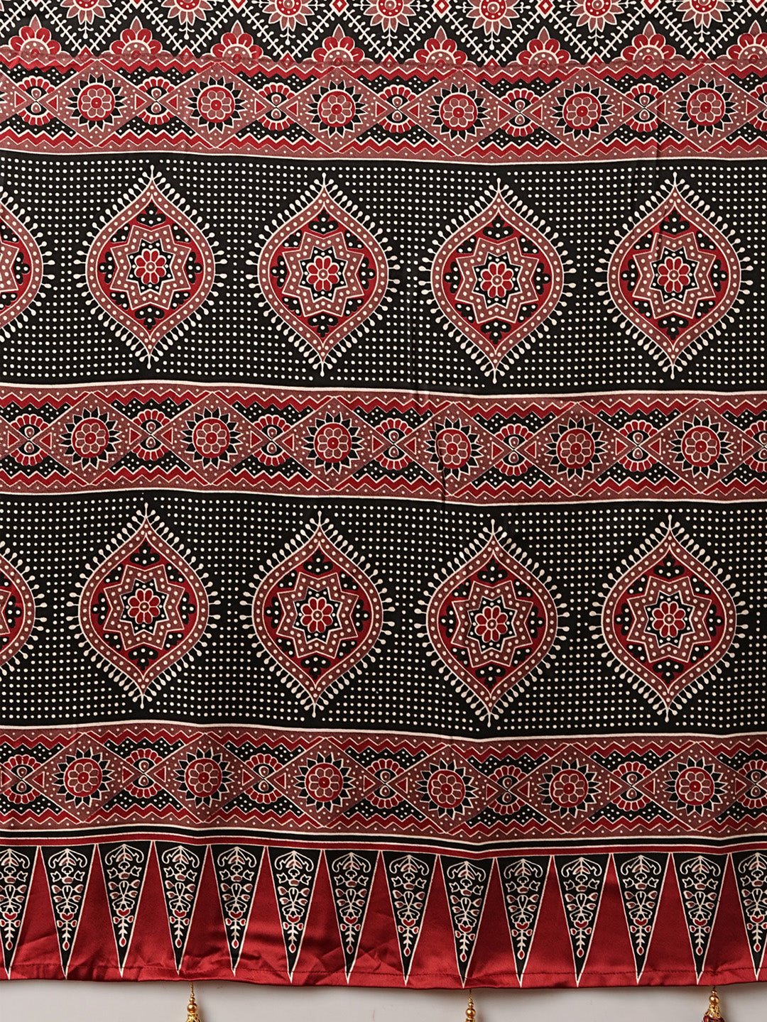 Black Crepe Ajrakh Printed Saree - Ressa