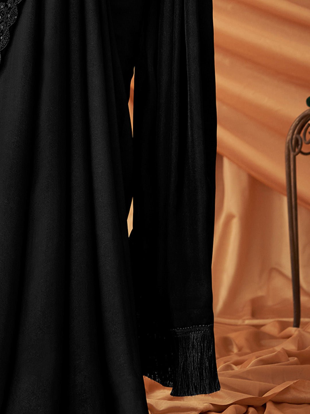 Black Georgette Emblished Party Wear Saree - Ressa