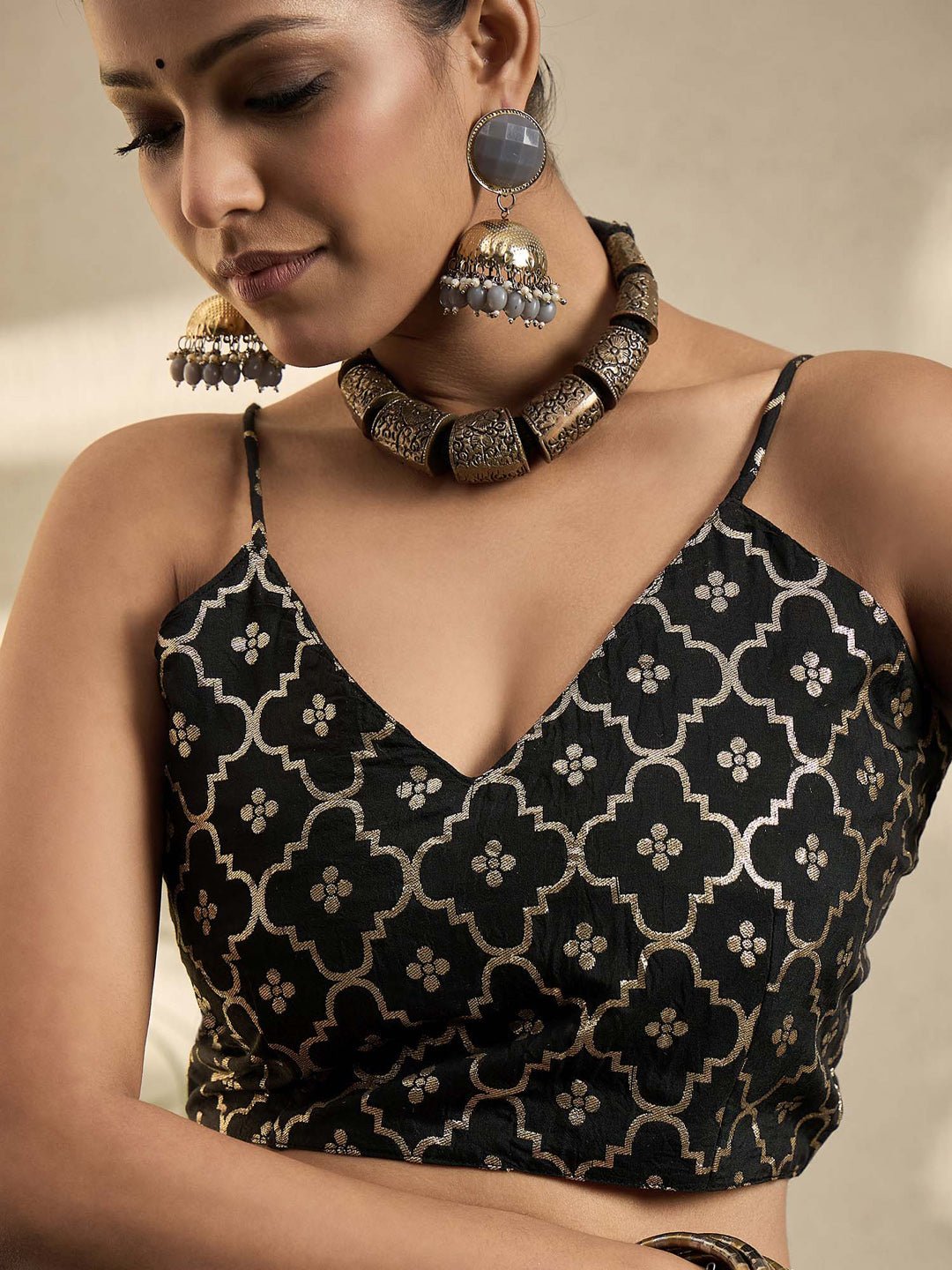 Black Georgette print saree - Ressa