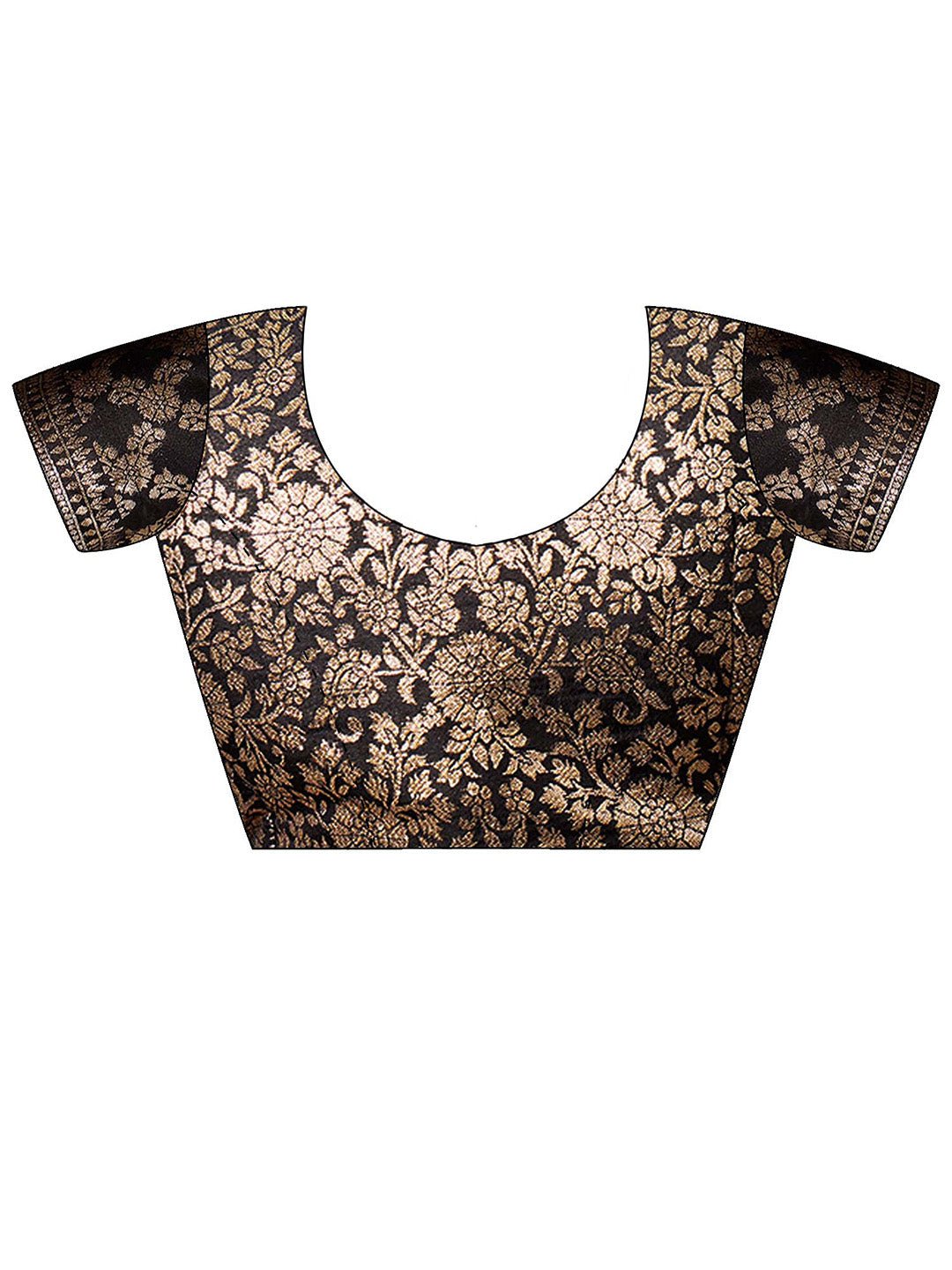 Black saree viscose with printed pattern - Ressa