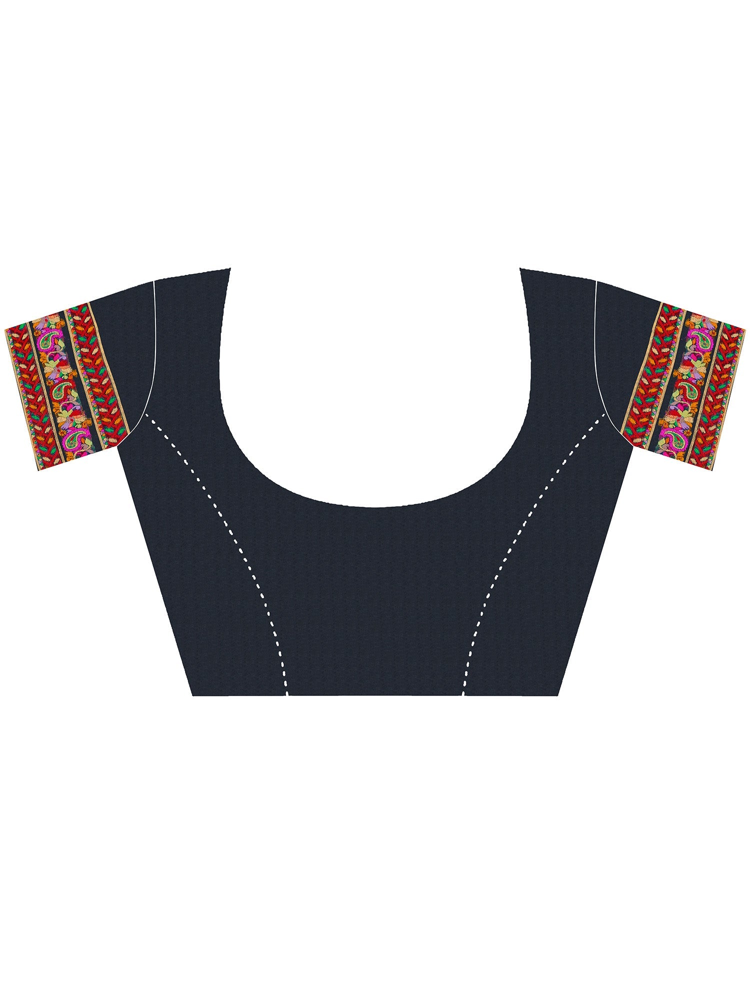 Black Silk Blend Kashmiri Saree - Ressa