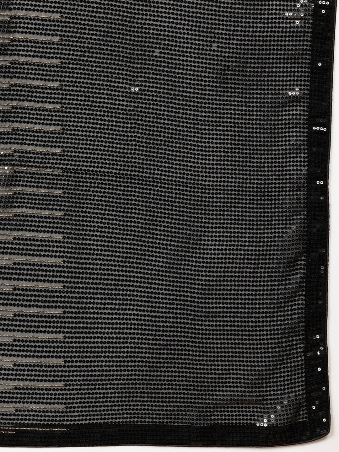 Black & Silver Sequin Georgette Saree - Ressa