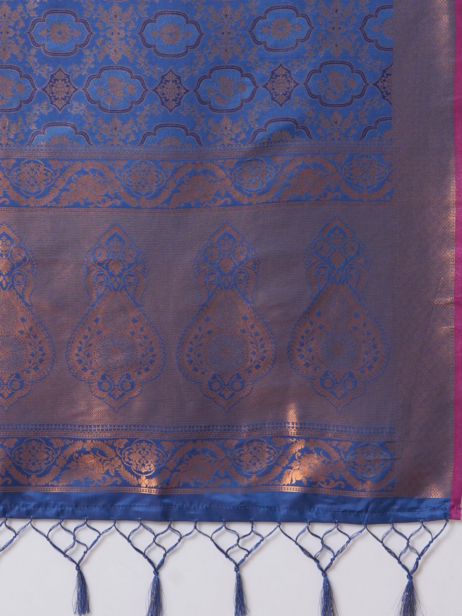 Blue Banarasi Silk Saree with Zari Weave - Ressa