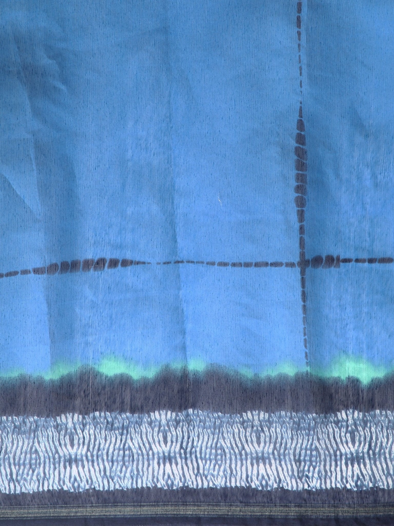 Blue Cotton Blend Saree - Ressa
