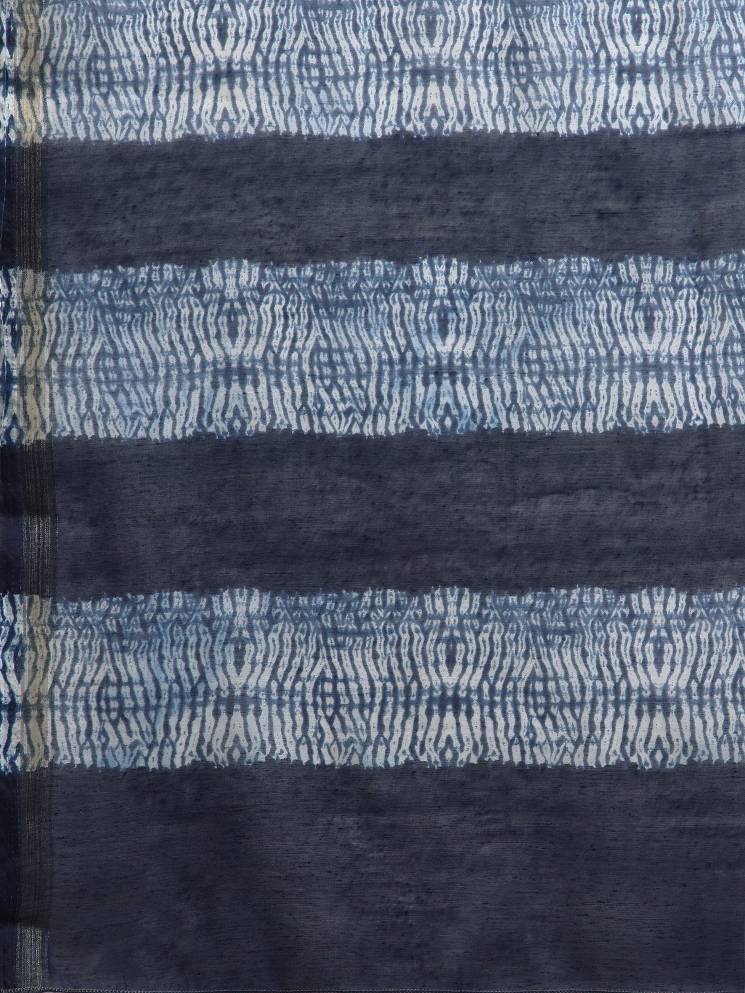 Blue Cotton Blend Saree - Ressa