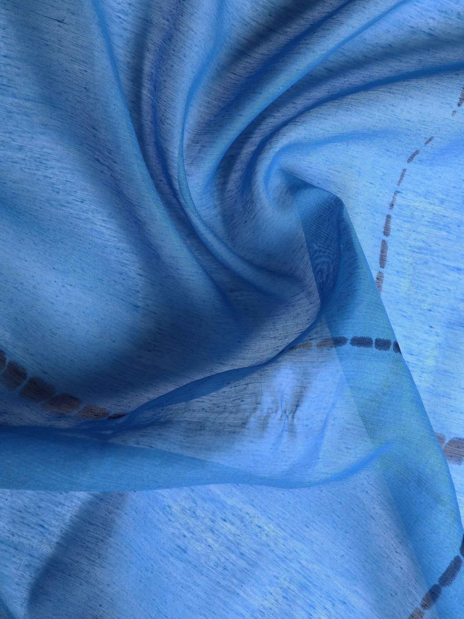 Blue Cotton Blend Saree - Ressa