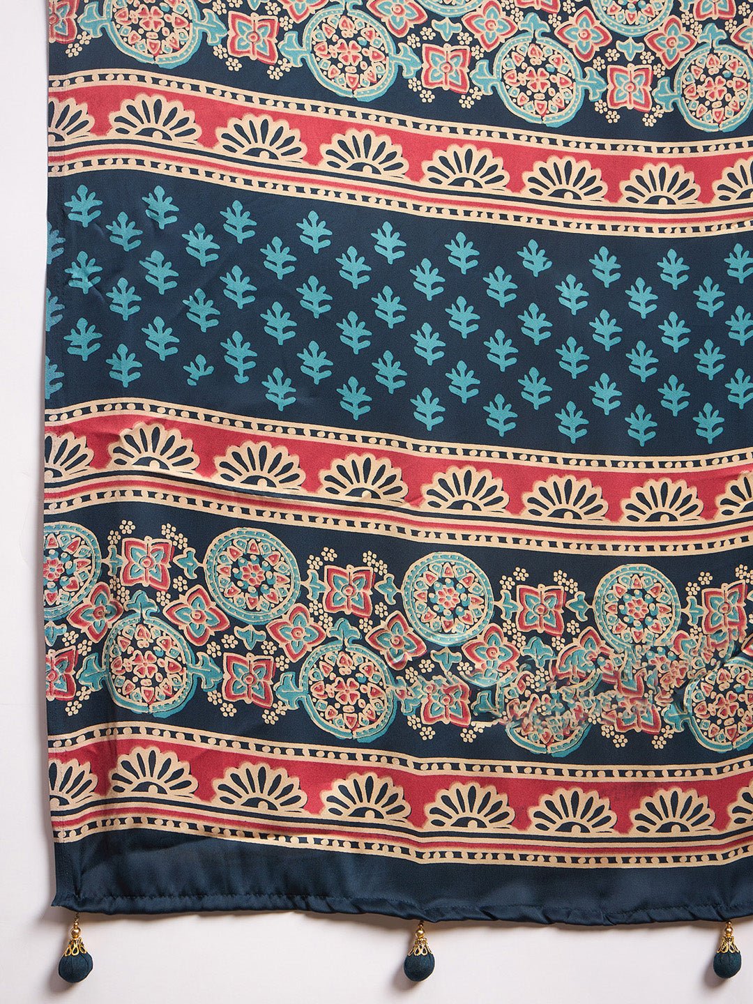 Blue Crepe Printed Saree - Ressa