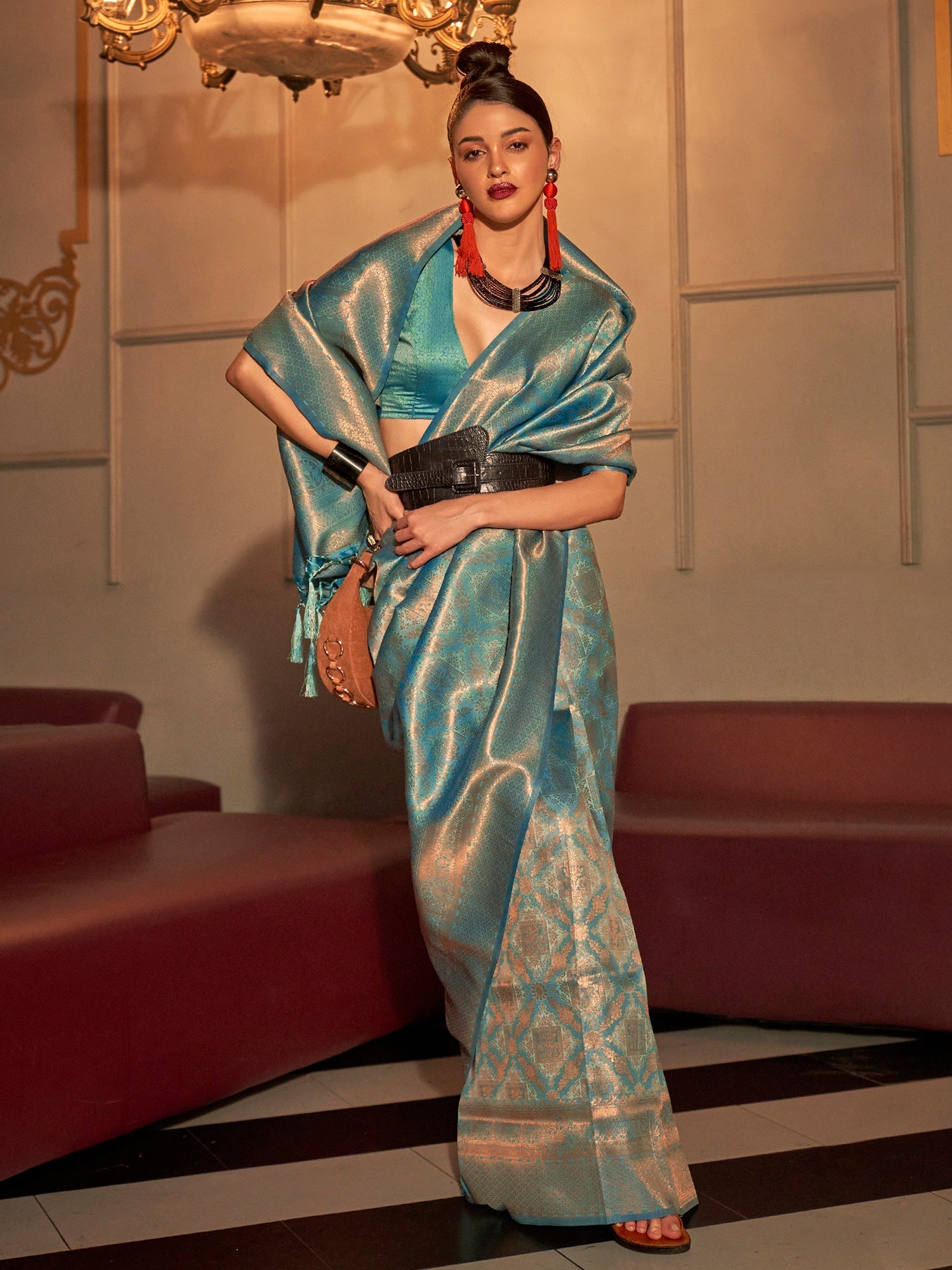 Blue Jari Woven Kanjivaram Saree - Ressa