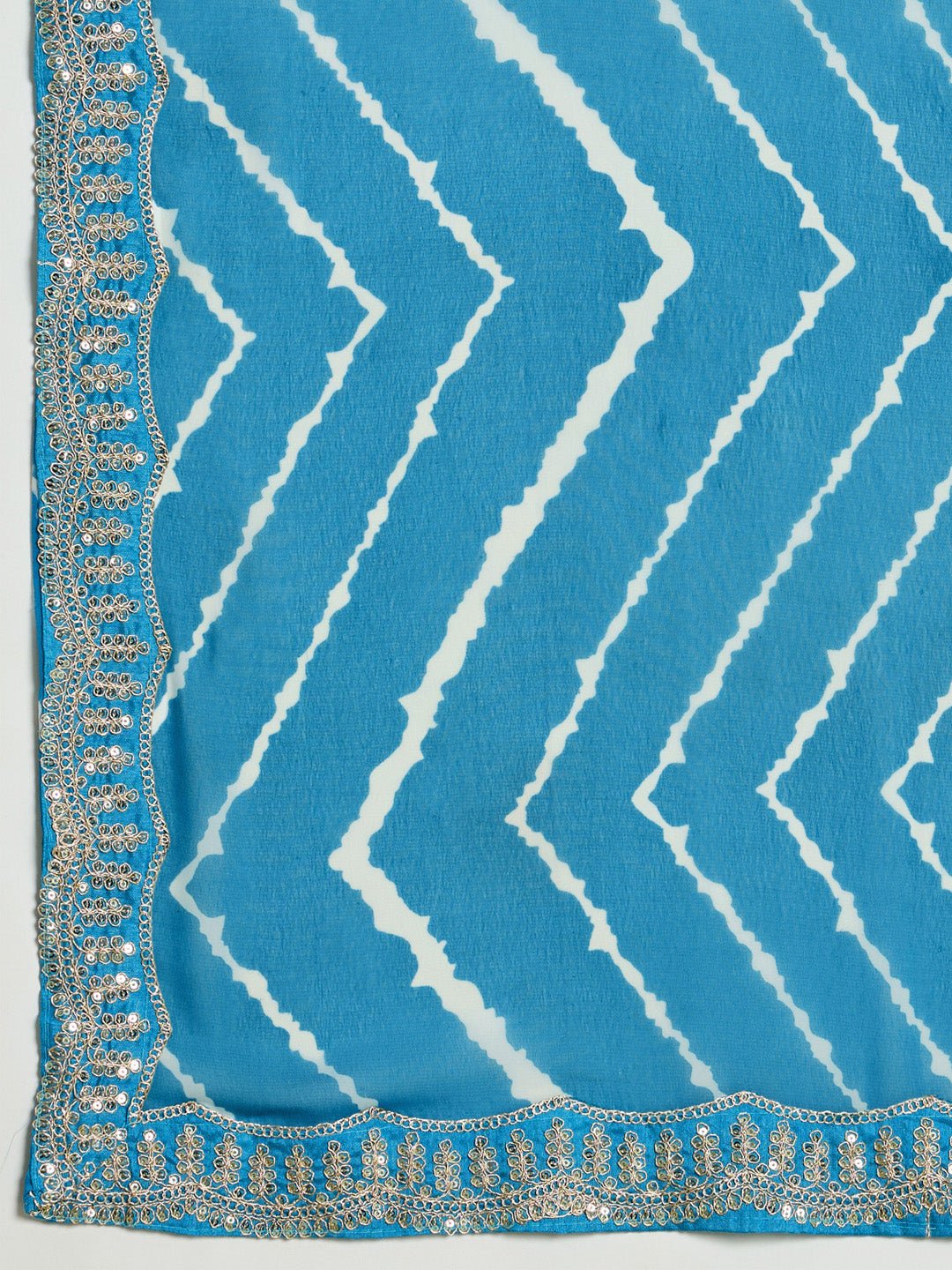 Blue Leheriya Georgette Saree - Ressa