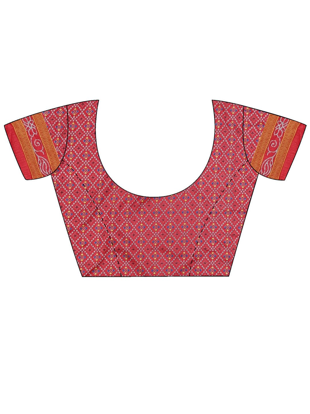Blue Patola Print Silk Blend Saree - Ressa