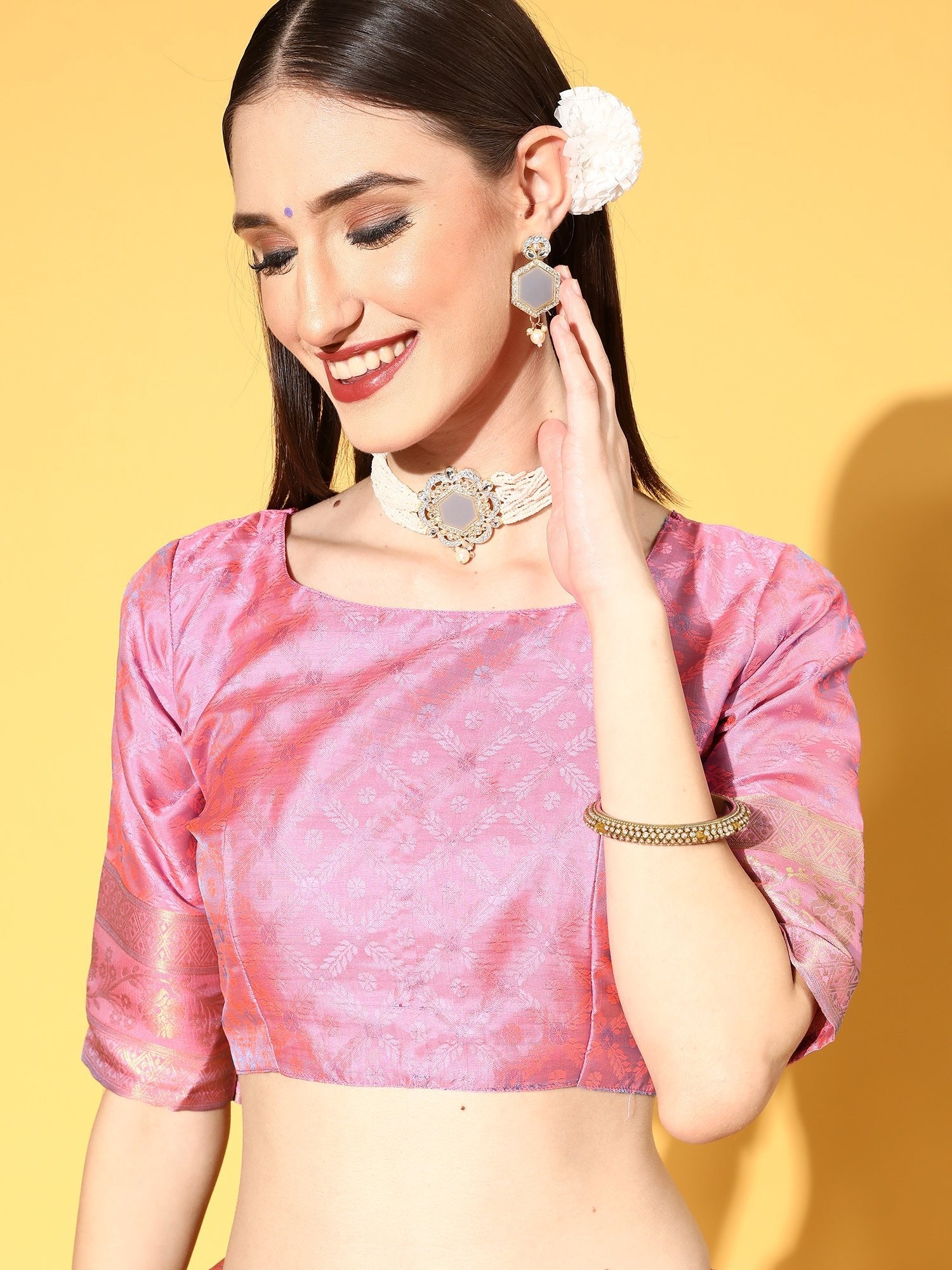 Blush Pink Jari Woven Kanjivaram Saree - Ressa
