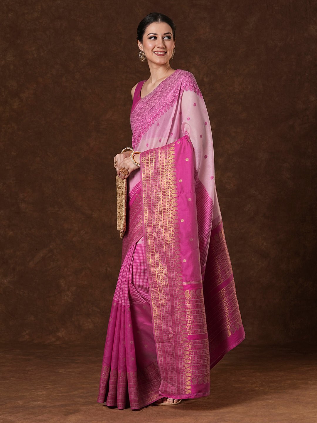 Blush Pink vekatgiri Saree - Ressa