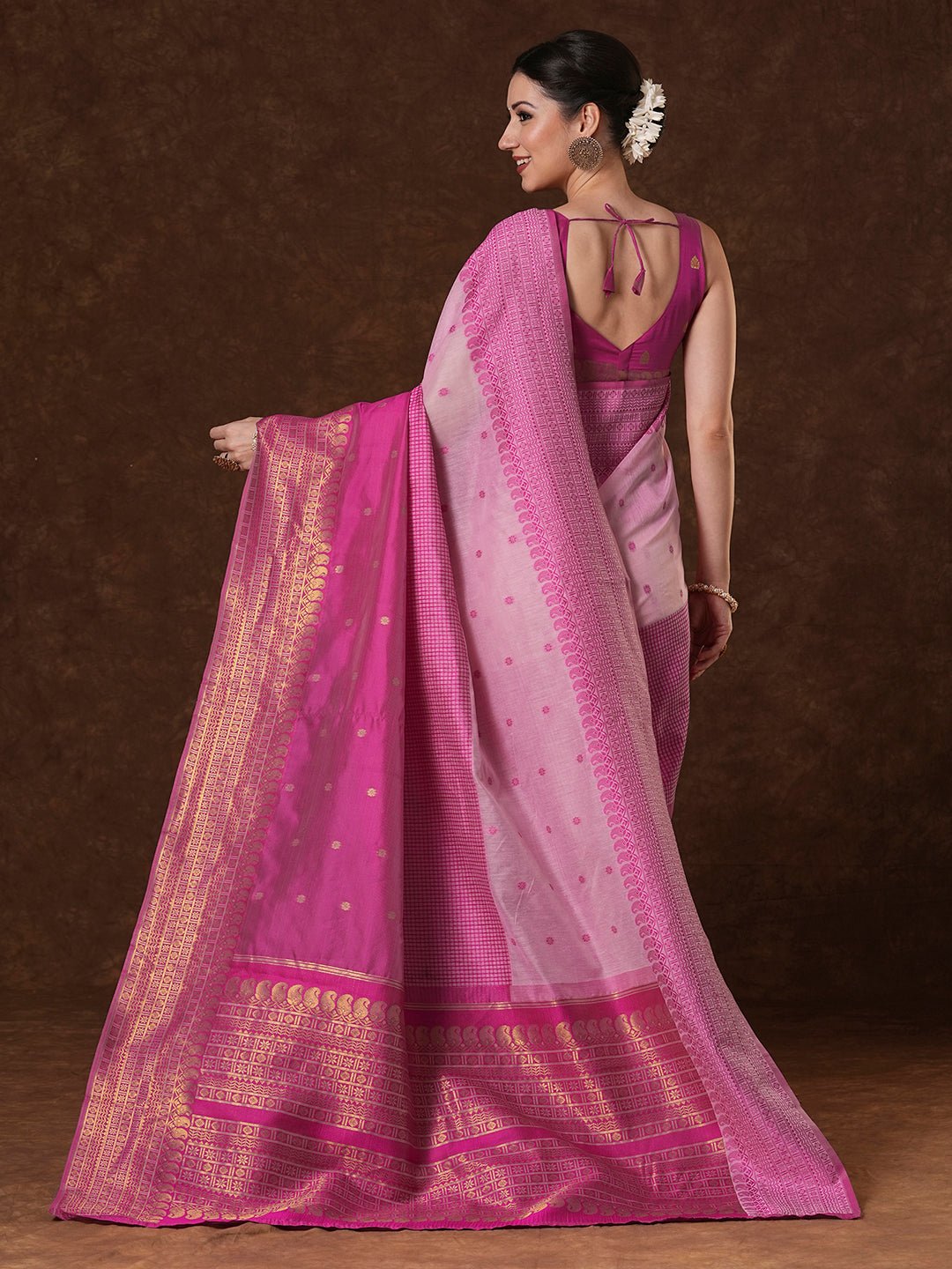 Blush Pink vekatgiri Saree - Ressa